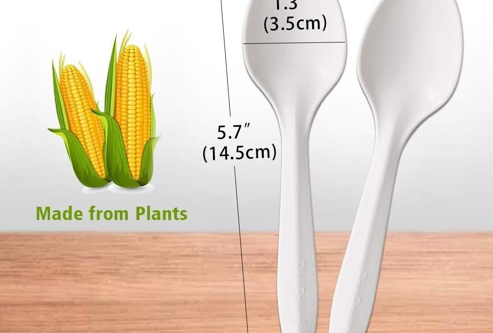 Wholesale Eco-Friendly Compostable Spoons 150 Pieces Disposable Spoons Made from Starch Durable and Heat Resistant Biodegradable Utensils Great for Party Restaurant Suppluies or Daily Use Manufacturer
