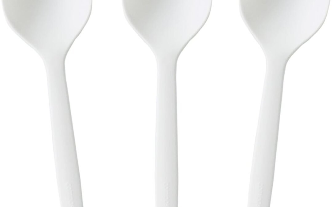 Wholesale GreenWorks 100 Count 6.5″ Large Compostable Soup Spoons,BPI Certified Heavy Duty Disposable Cutlery Soup Spoons Manufacturer