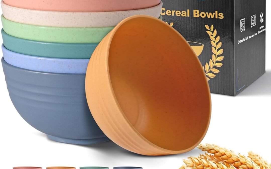 Wholesale HOTEC Unbreakable Wheat Straw Cereal Bowls – Microwave & Dishwasher Safe Soup and Salad Bowls, Set of 8, 26oz, BPA Free, Multicolor Manufacturer