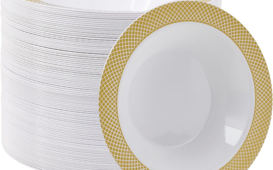 Wholesale JOLLY CHEF 100 Disposable Plastic Bowls 12oz Premium Heavy Duty Disposable Dinner Bowls Reusable and Great for Parties or Weddings Manufacturer