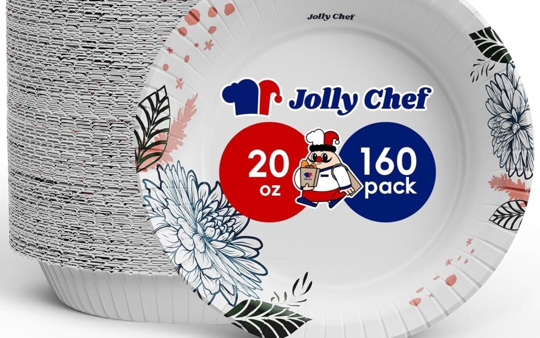 Wholesale JOLLY CHEF 160 Count Paper Bowls 20 oz Soak Proof and Cut Proof Microwave Safe Heavy Duty Flower Printed Disposable Bowls Large for Dinner or Lunch Manufacturer