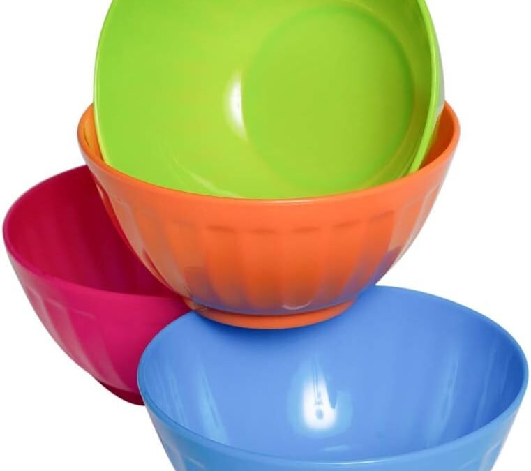 Wholesale Klickpick Home Set Of 8 – 28 Ounce Plastic Bowls For Cereal, Soup, Ice Cream, Salad, Pasta, Fruit l 4 Classic Colors l Dishwasher Safe Manufacturer