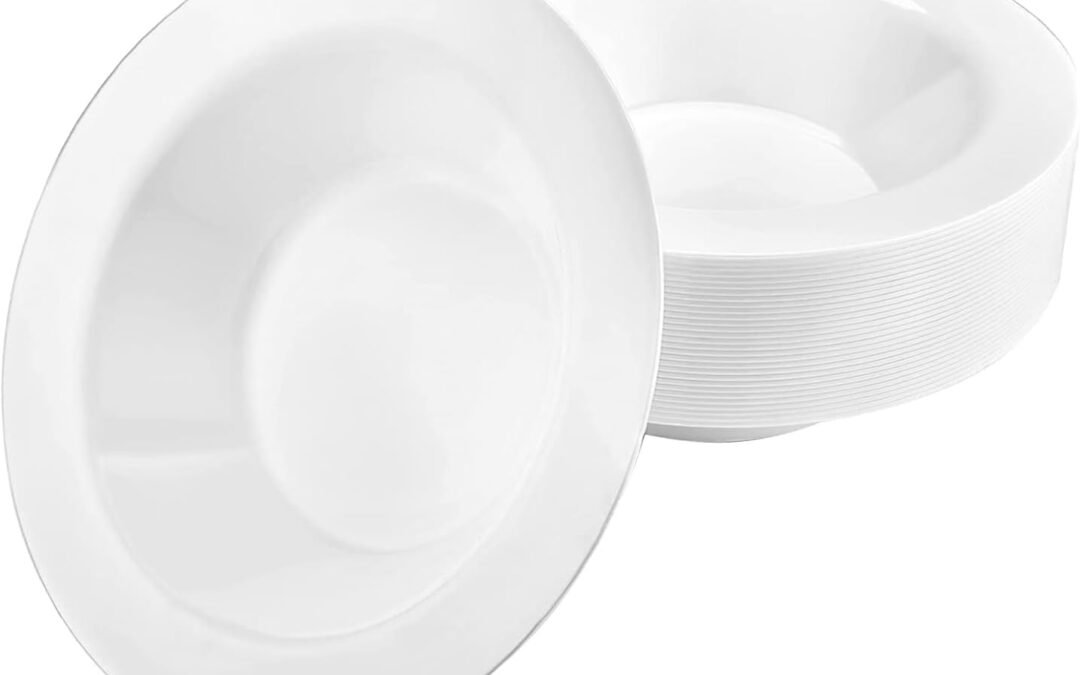 Wholesale Lillian Tablesettings Premium Quality Heavyweight Plastic Bowls China Like. Wedding and Party Dinnerware Plastic Bowls 14 oz. White/Pearl-Value Pack 30 Count Manufacturer