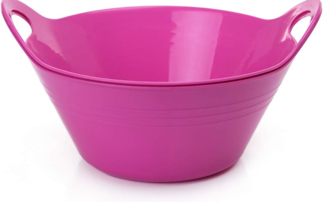 Wholesale Mintra Home Plastic Bowls with Handles (4.5L Large 2pk, Fuchsia) Manufacturer