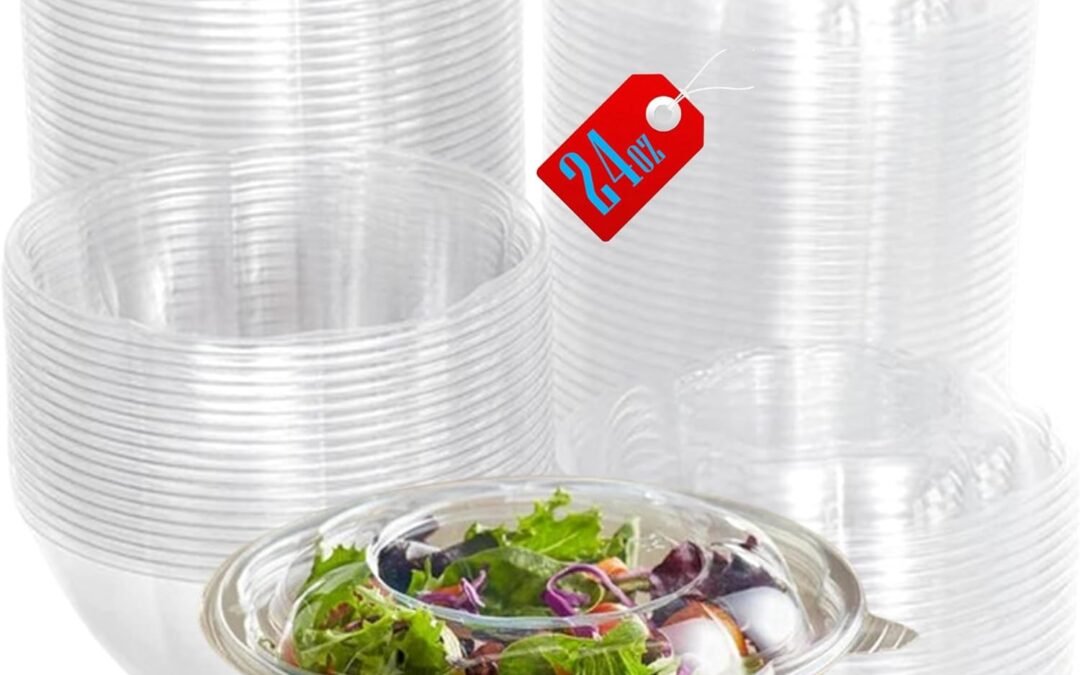 Wholesale Mr Miracle Clear 24 Ounce Plastic Salad Bowls with Snap-On Lids. 50 Pack. Airtight Disposable Salad Containers for Lunch, Meal Prep, Parties. Ideal as Disposable Salad Bowls with Lids Manufacturer