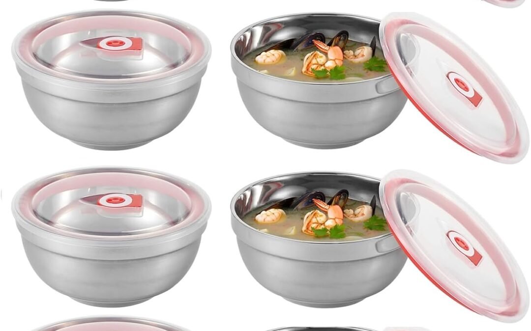 Wholesale OEM ODM 8 PCS Stainless Steel Bowls with Lids, Insulated Bowls for Hot and Cold Food for Noodles Soup Rice, Food-Safe, Good Sealing, Easy to Clean Factory & Supplier