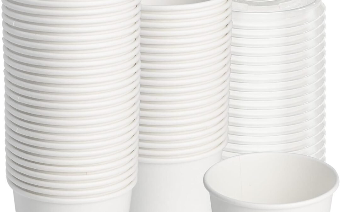 Wholesale OEM ODM ESSENTIAL Paper Ice Cream Cups with Lids, 50pcs 8oz Disposable Dessert Bowls with Lids for Hot or Cold Food, Paper Snack Containers for Sundae, Frozen Yogurt, Soup (White) Factory & Supplier