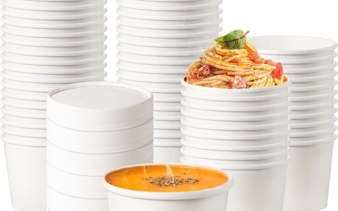 Wholesale OEM ODM Fit Meal Prep 50 Pack 12 oz White Paper Soup Containers with Lids, Hot or Cold Disposable Restaurant Food Containers, Rolled Rim To Go Ice Cream Cups, Ideal for Salad Stews Frozen Yogurt Dessert Factory & Supplier