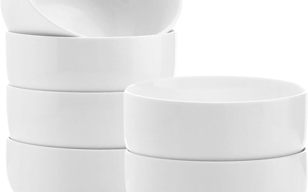 Wholesale OEM ODM Kanwone Porcelain Bowl Set – 32 Ounce for Cereal, Salad and Soup, Bowls for Kitchen, Microwave and Dishwasher Safe – Set of 6, White Factory & Supplier