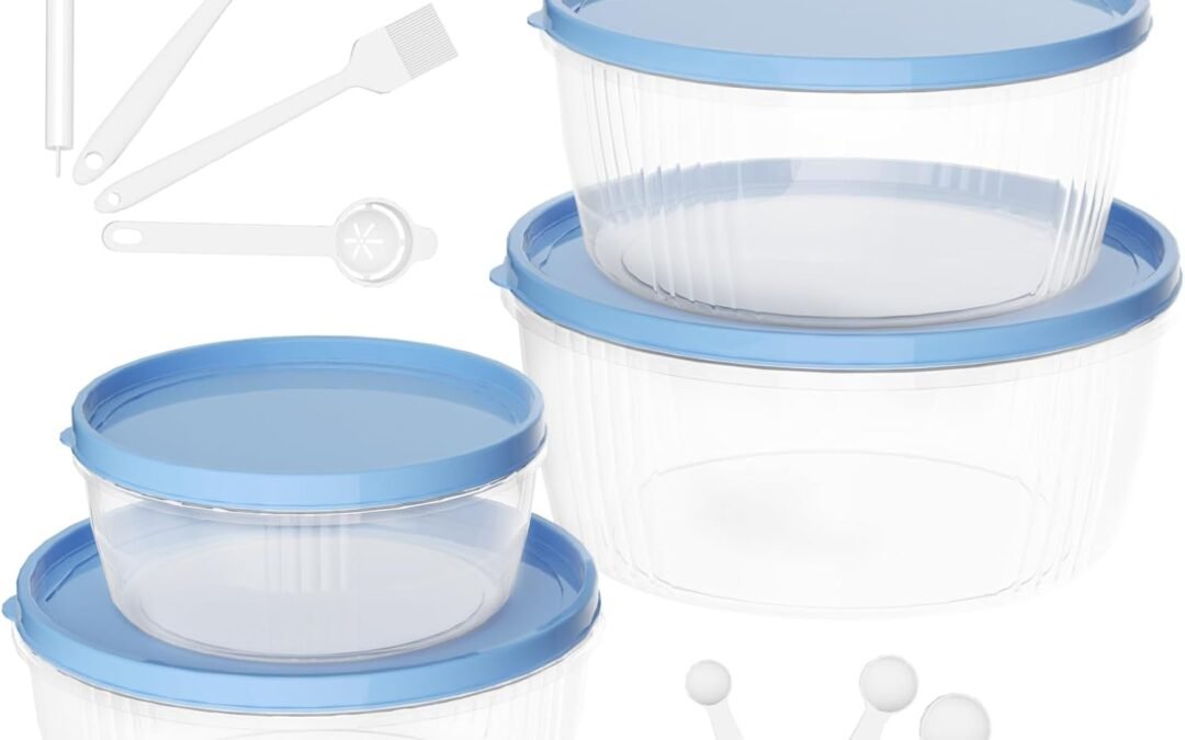 Wholesale OEM ODM Mixing Bowls with Lids Set, 17 Pieces Plastic Nesting Mixing Bowls Set Included 4 Prep bowls and 4 Lids Microwave Safe Dishwasher Safe for Food Prep Storage Serving, Blue Factory & Supplier