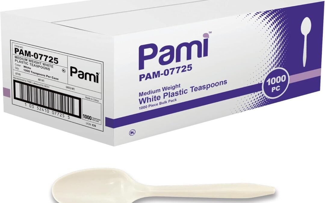 Wholesale PAMI Plastic Spoons Bulk 1000 Count Medium Weight Disposable White Teaspoons for Parties, Weddings, Catering, Takeaway & More Manufacturer