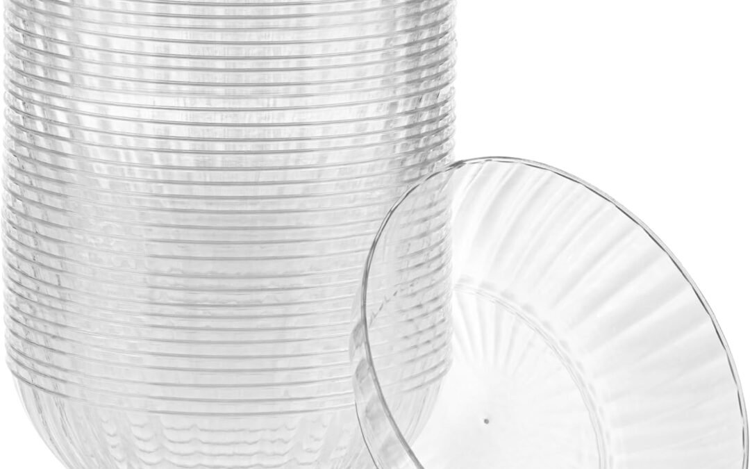 Wholesale PLASTICPRO 50 Pack Plastic Bowls Crystal Like 10 oz Bowls Elegant Clear Plastic Bowls for Party and Occasions Manufacturer