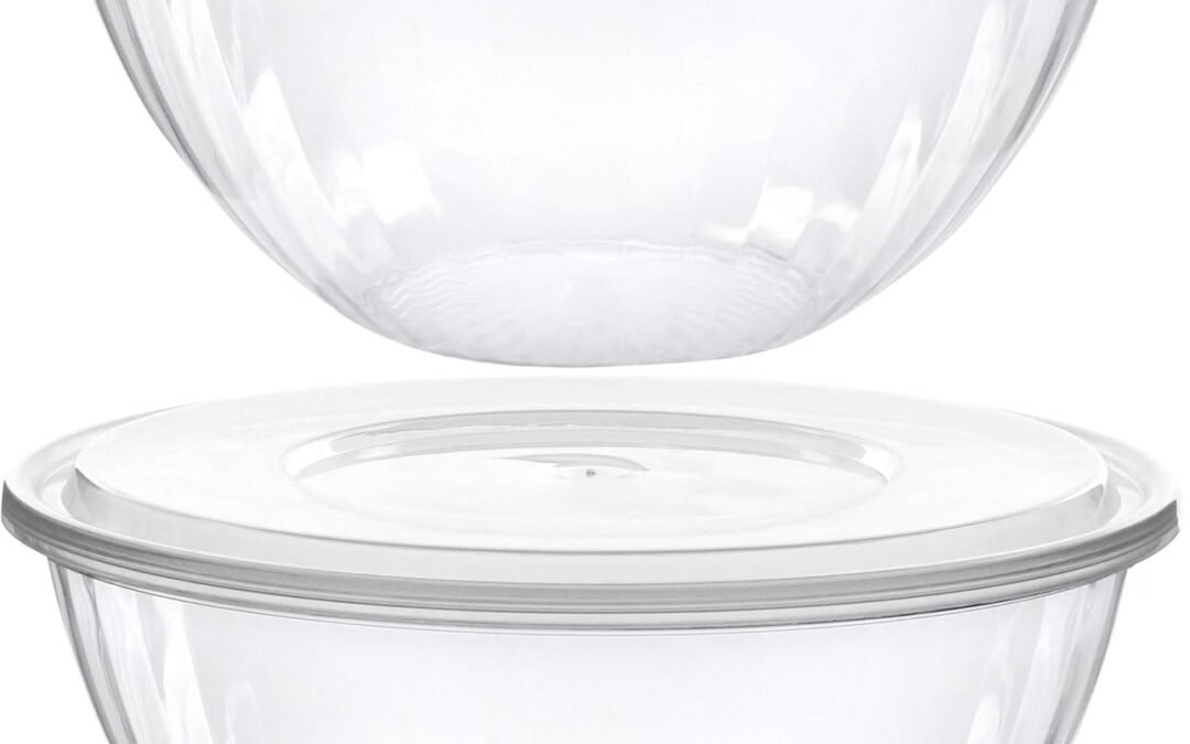 Wholesale PLASTICPRO Disposable 48 Ounce Round Crystal Clear Plastic Serving Bowls With Lids, Party Snack or Salad Bowl, Chip Bowls, Snack Bowls, Candy Dish, Salad Container Pack of 2 Manufacturer