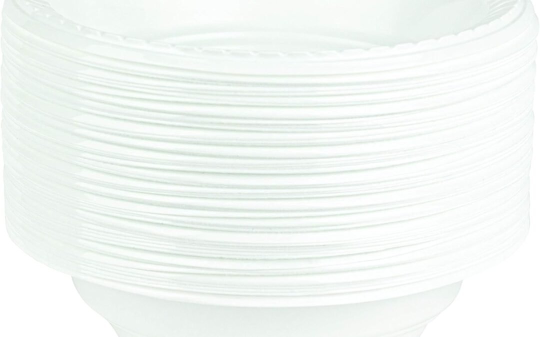 Wholesale PLASTICPRO Round Plastic Bowls Microwaveable, Disposable, White, (50, 16 ounce) Manufacturer
