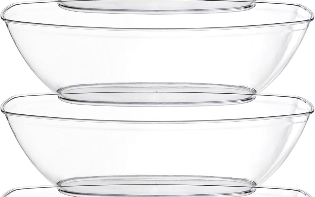 Wholesale Posh Setting Plastic Party Bowls – Disposable Clip-on Bowls, Perfect for Chocolate, Candy, Apps; Set of 4 Clear Entrees Manufacturer