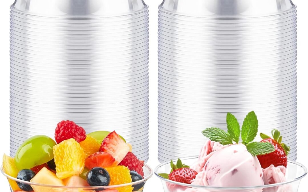 Wholesale Qeirudu 10 oz Small Clear Plastic Bowls, 60 Pack Disposable Hard Plastic Party Serving Bowls for Salads, Ice Creams, Fruit, Desserts, Parfaits, Snacks Manufacturer