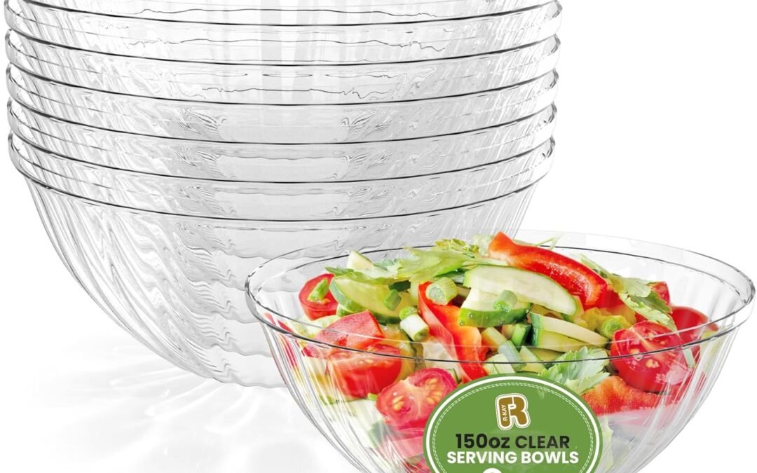 Wholesale R-kay 6 Pack Extra Large Serving Bowl – 150 Ounce Plastic Serving Bowls For Entertaining – Clear Plastic Bowls For Salads And Snacks – Disposable bowls For All Occasions Manufacturer