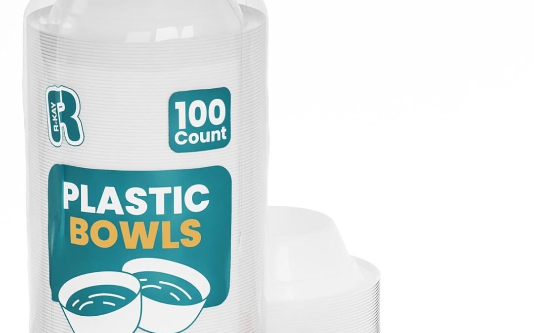 Wholesale R-kay Plastic Bowls – 100 Count Microwavable Disposable Bowls – Strong Heavy Duty And Sturdy White Plastic Bowls Disposable (12 OZ, 100) Manufacturer