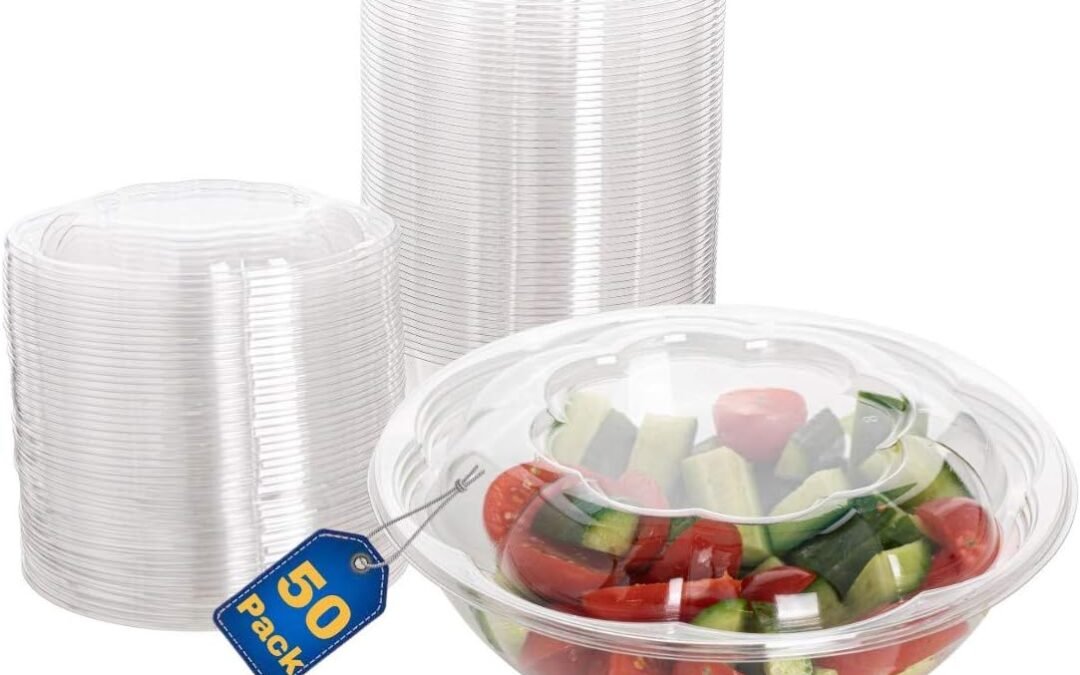 Wholesale Smygoods Disposable Plastic Salad Bowls with Airtight Lids Ideal for Meal Prep, Takeout, Catering, Parties, Picnics, and Food Storage, Stackable, Leak-Proof Manufacturer
