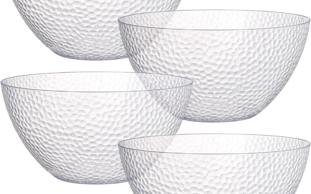 Wholesale Suwimut 4 Pack Clear Plastic Serving Bowls, 135 OZ Large Round Disposable Bowl Buffet Containers for Chips, Popcorn, Salad, Punch, Snack, Fruit, Catering, Party, Large Salad Bowl Dish for Eating Manufacturer