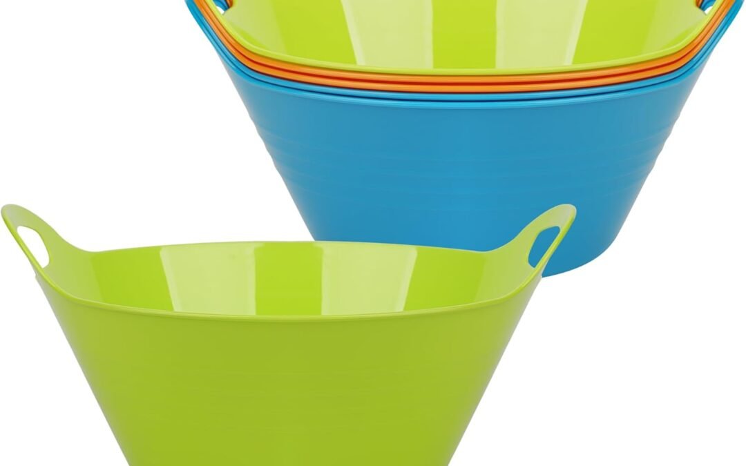 Wholesale Tiawudi 6 Pack Snack Bowls (4.9L Large), Plastic Serving Bowls for Party, Large Bowls with Handles for Kitchen, Fruit, Cereal, Candy, Salad and Chip, Microwave Safe Manufacturer