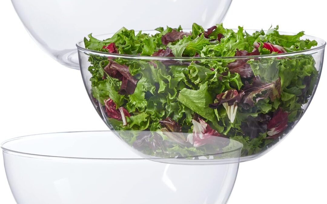 Wholesale US Acrylic Vista Clear Plastic Salad and Serving 10-inch Bowls | set of 3 | Reusable, BPA-free, Made in the USA | 135 oz. capacity Manufacturer