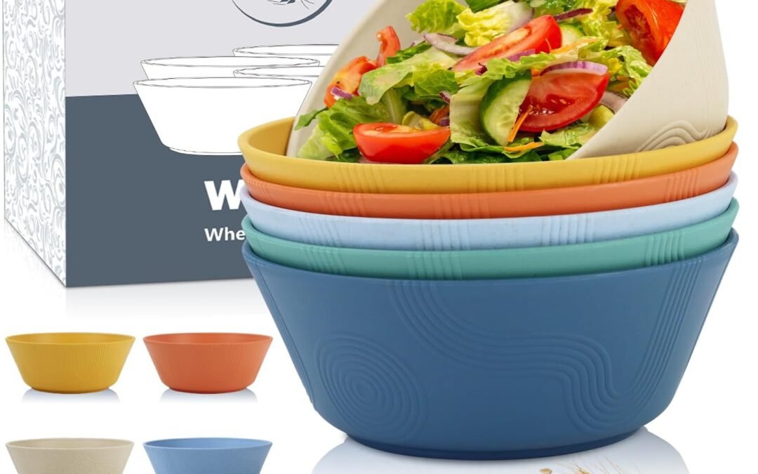 Wholesale Wheat Straw Bowl Sets with Textured Pattern,6 PCS Unbreakable Cereal Bowl 36 OZ,Microwave and Dishwasher Safe Bowls, Alternative Plastic Bowls for Kitchen,Camping,Apartment and Dorm Manufacturer