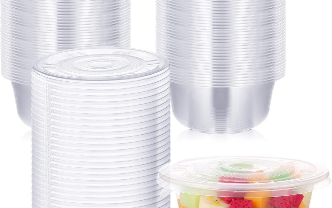 Wholesale Xinnun 50 Pack Clear Plastic Salad Bowl With Lid Disposable 16.9oz Clear Plastic Bowls Serving Bowl Container for Soup Fruit Lunch Meal Prop Wedding Catering for Work Travel Meal Prep Manufacturer