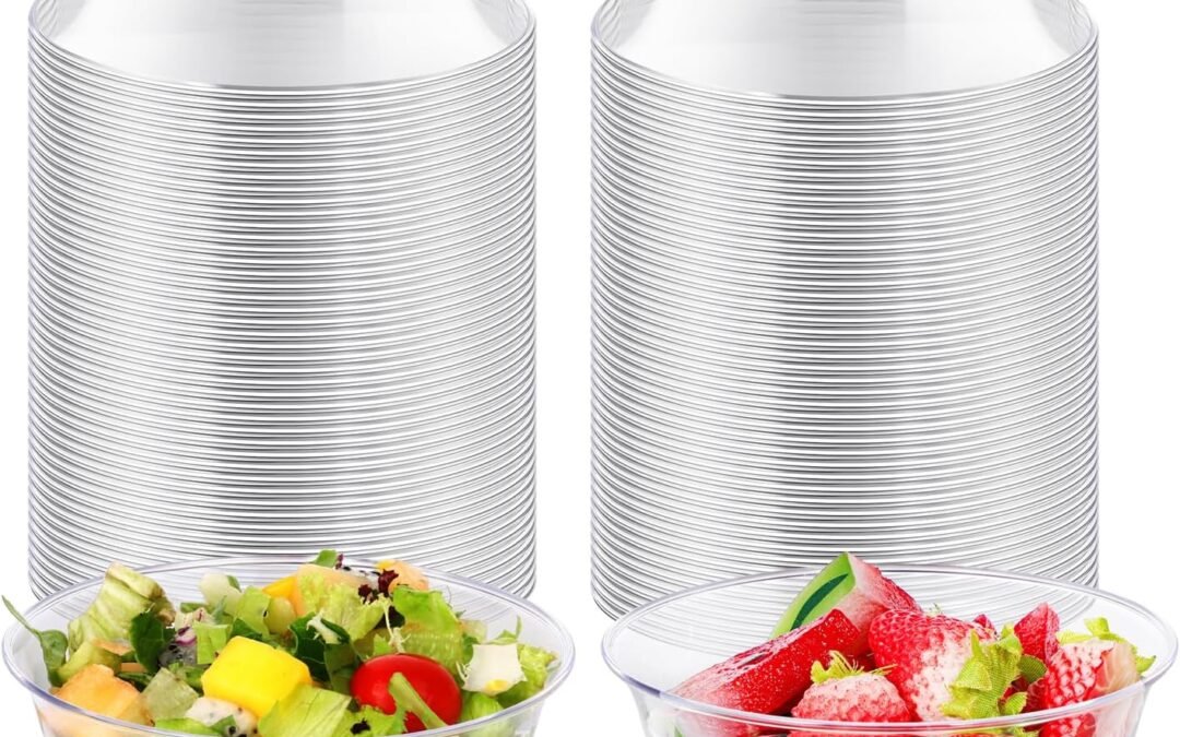 Wholesale mwellewm 12 oz Clear Plastic Bowls 100 Pack Disposable Ice Cream Dessert Serving Salad Hard Small Bowls for Party Catering Fruits Parfaits Snacks Manufacturer