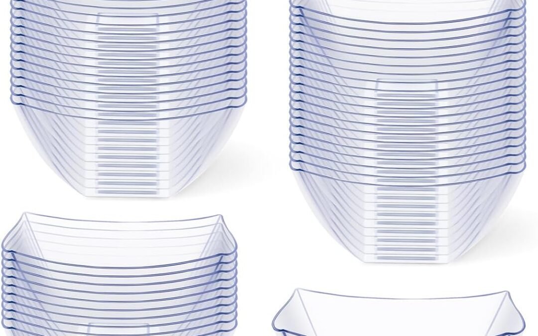 Wholesale mwellewm 50 Pack Plastic Serving Bowls Disposable Salad Clear Chip Candy Small Bowls for Party 8 Ounce Manufacturer