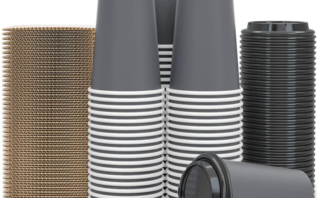 【100 Pack – 12 oz Disposable Coffee Cups To Go with Lids Sleeves and Straws 100% Biodegradable & Compostable Pla Eco Friendly Paper Coffee Cups for Tea Coffee Hot Chocolate Manufacturer & Supplier